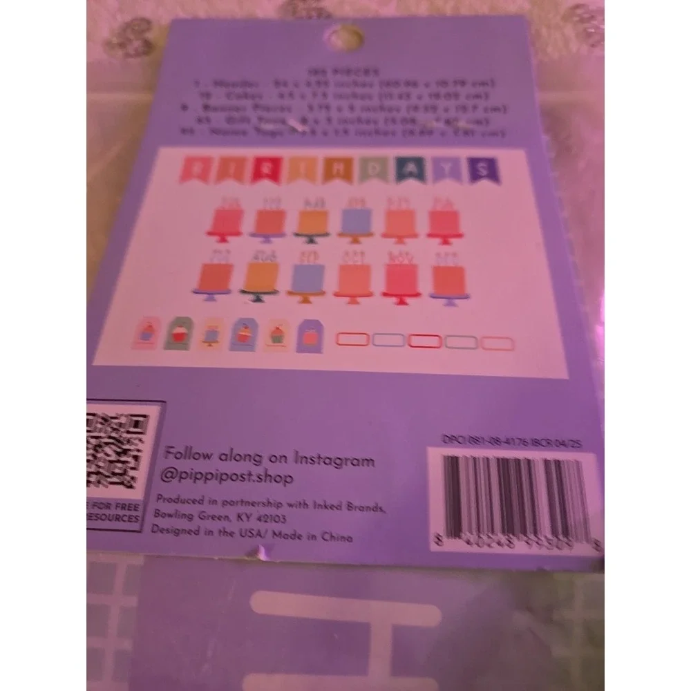 Pippi‎ Post Classroom Birthday Bulletin Board Kit 182pcs Teacher Supplies